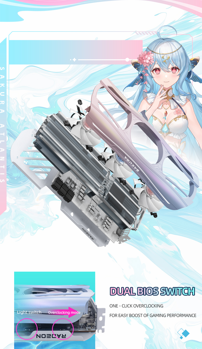 RADEON RX 9070XT YESTON 櫻瞳水着 YESTON RX 9070 XT-16G D6 Sakura 